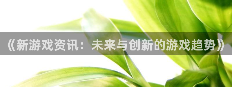 极悦娱乐注册登录：《新游戏资讯：未来与创新的游戏趋势》